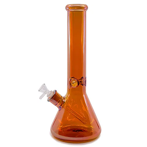 Experience the Essence of Smoking with Iridescent Shiny Finish Beaker Water Pipe (14")