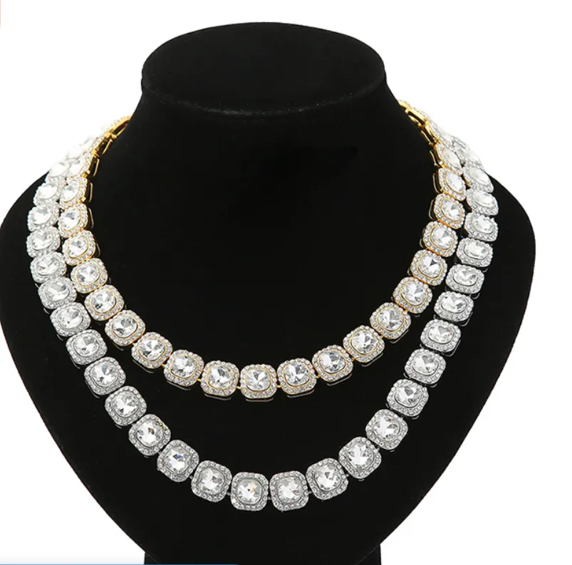 Fashion Shiny Square Diamond Necklace