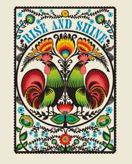 Folk Art Rise & Shine Art Print {16" x 20"}