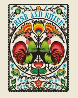 Folk Art Rise & Shine Art Print {16" x 20"}