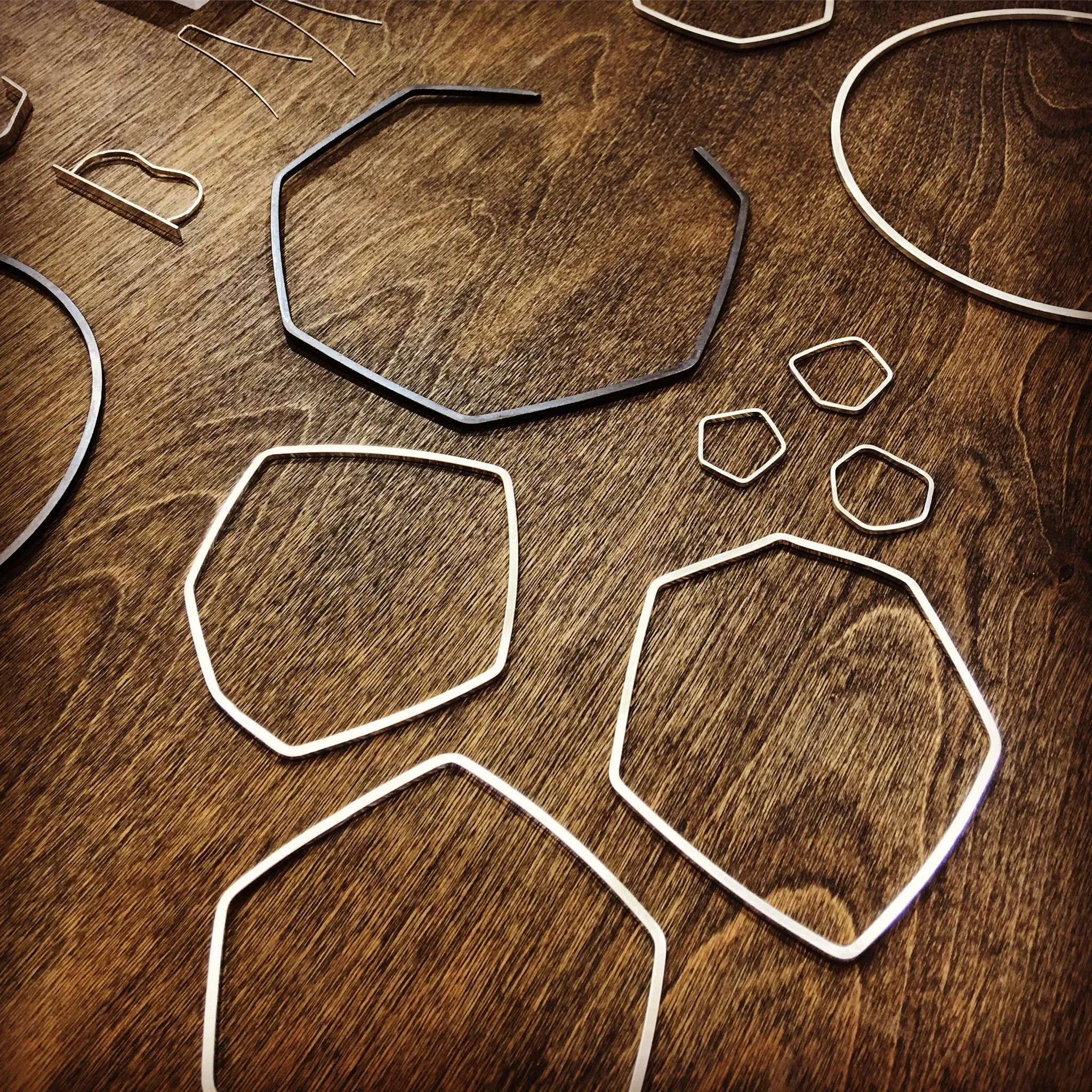 Geometric Collar Necklace in Sterling Silver