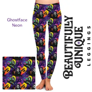 Ghostface Neon (Semi-Exclusive) - High-quality Handcrafted Vibrant Leggings