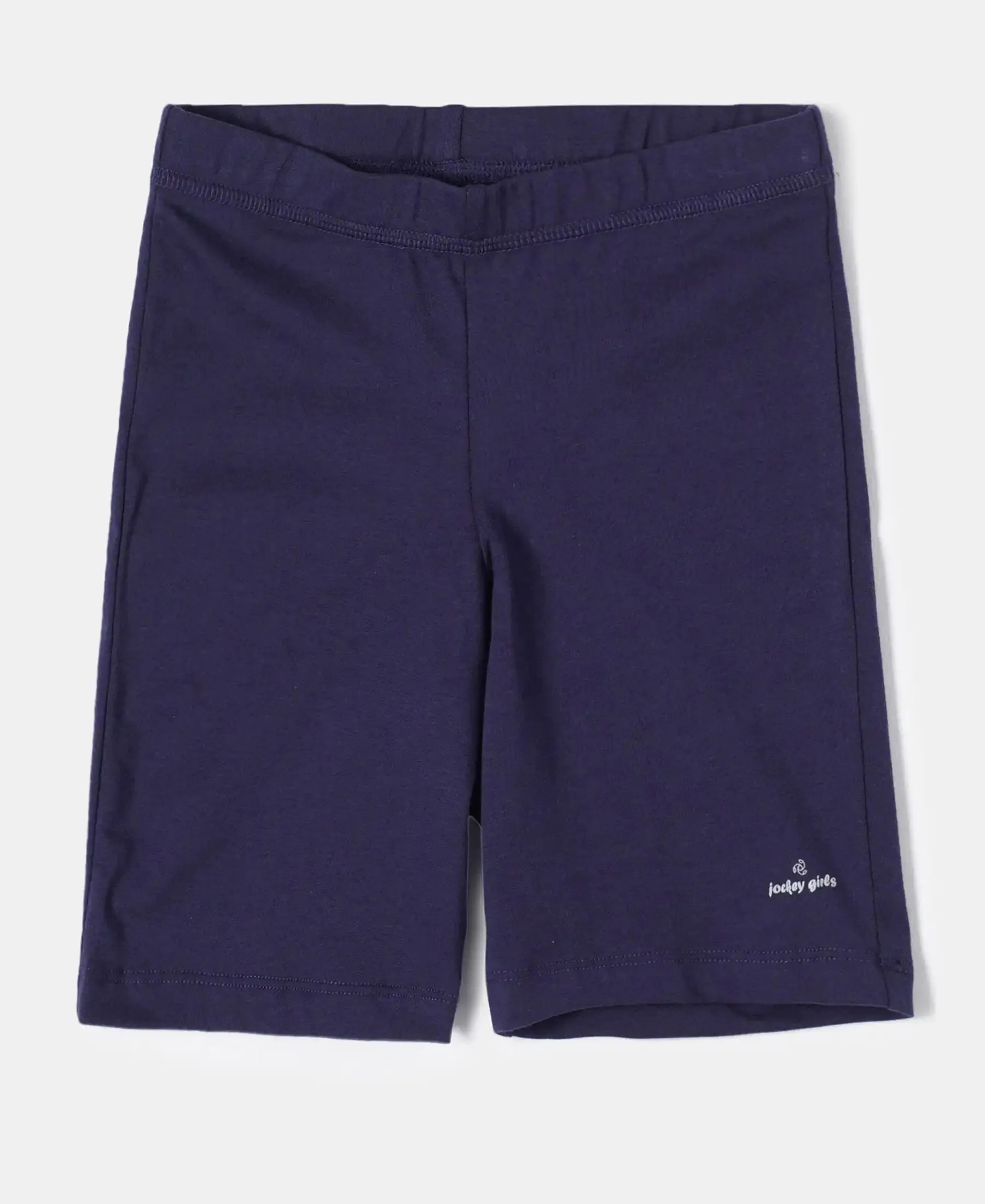 Girl's Super Combed Cotton Elastane Stretch Shorties with Ultrasoft Waistband - Classic Navy