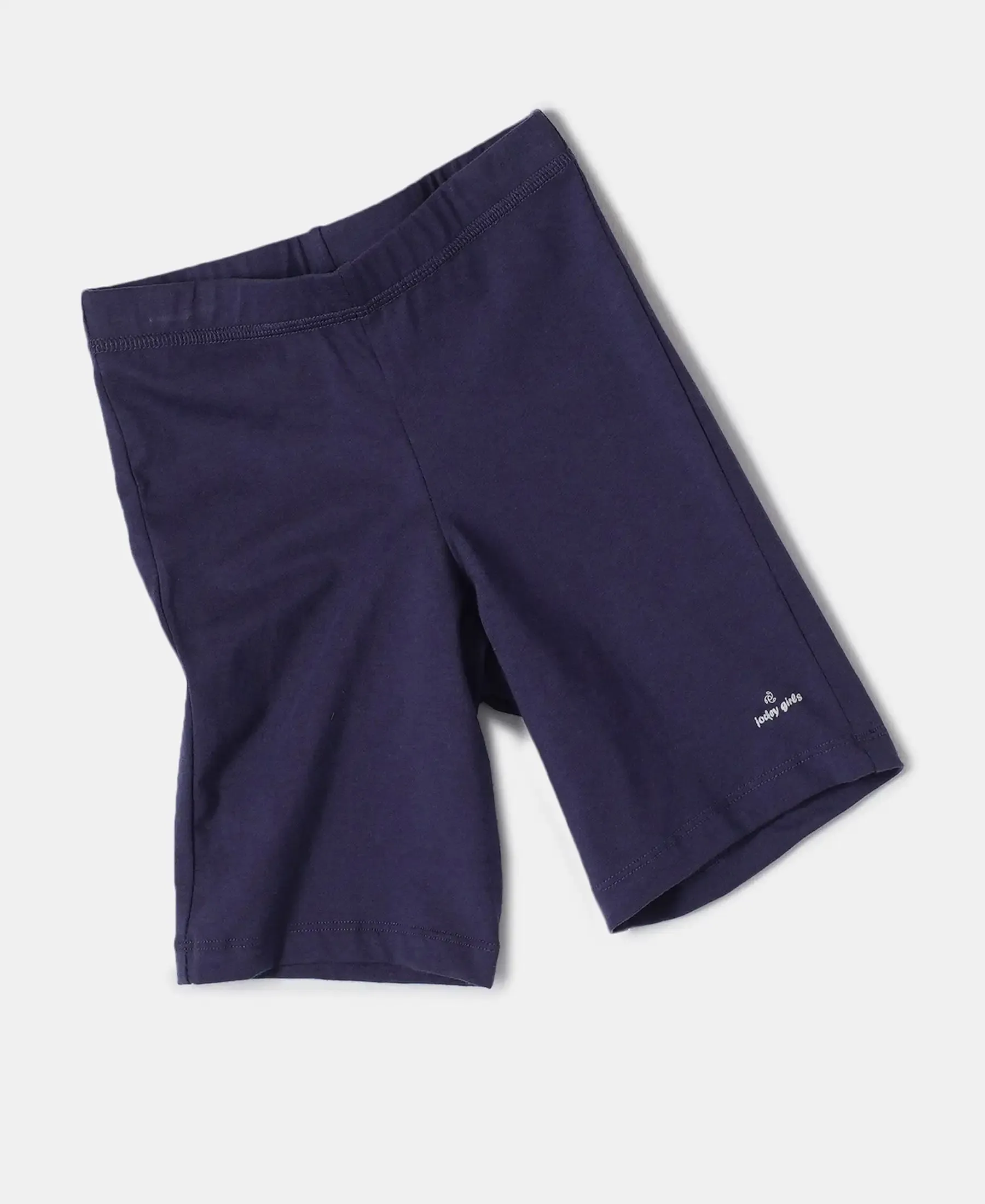 Girl's Super Combed Cotton Elastane Stretch Shorties with Ultrasoft Waistband - Classic Navy