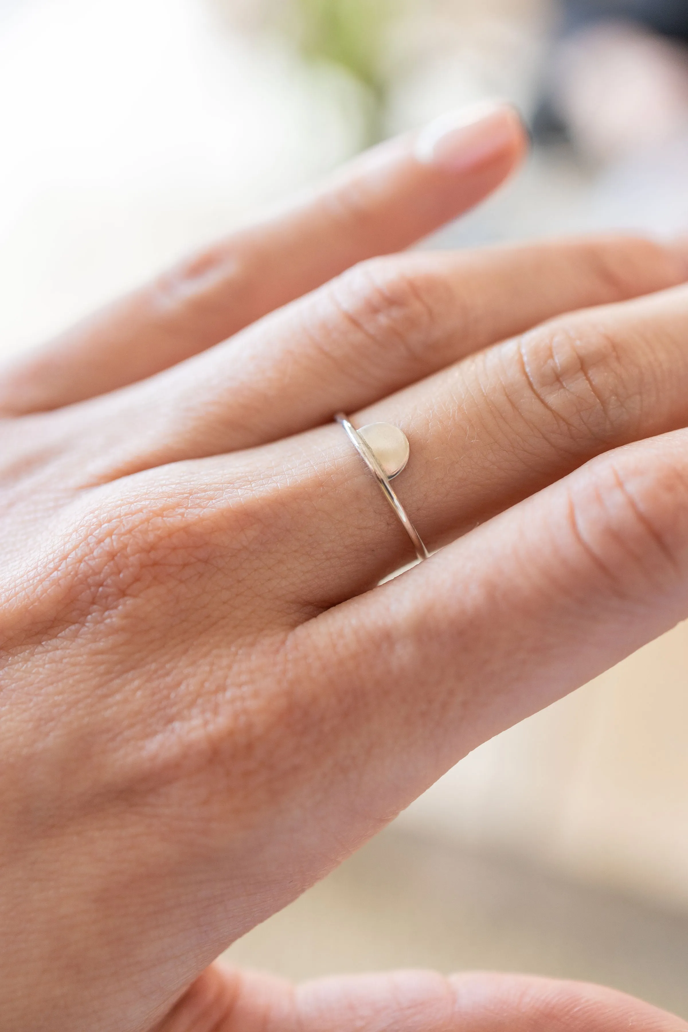 Half Moon Ring in Silver