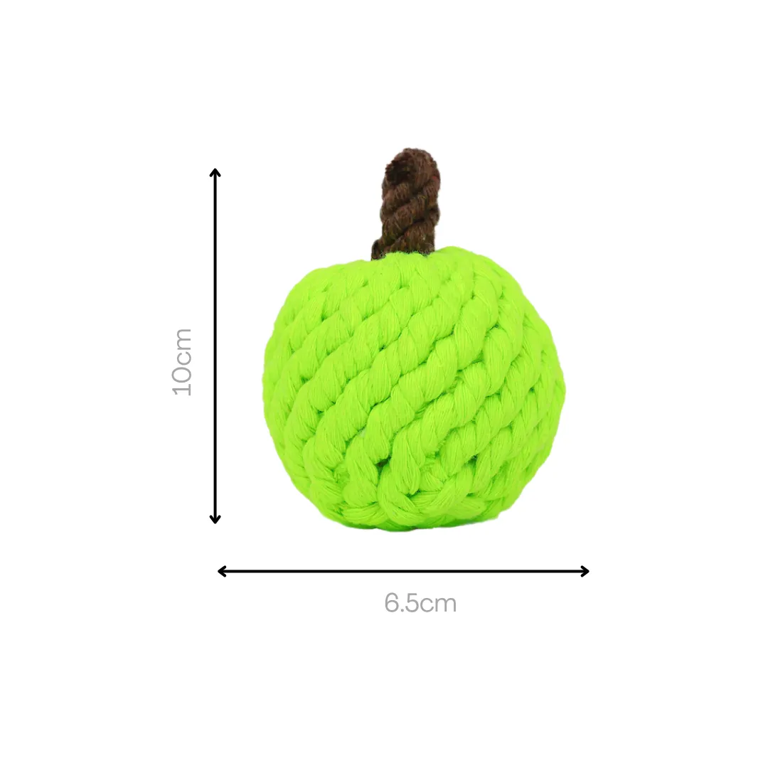 Handmade Green Apple Rope Toy