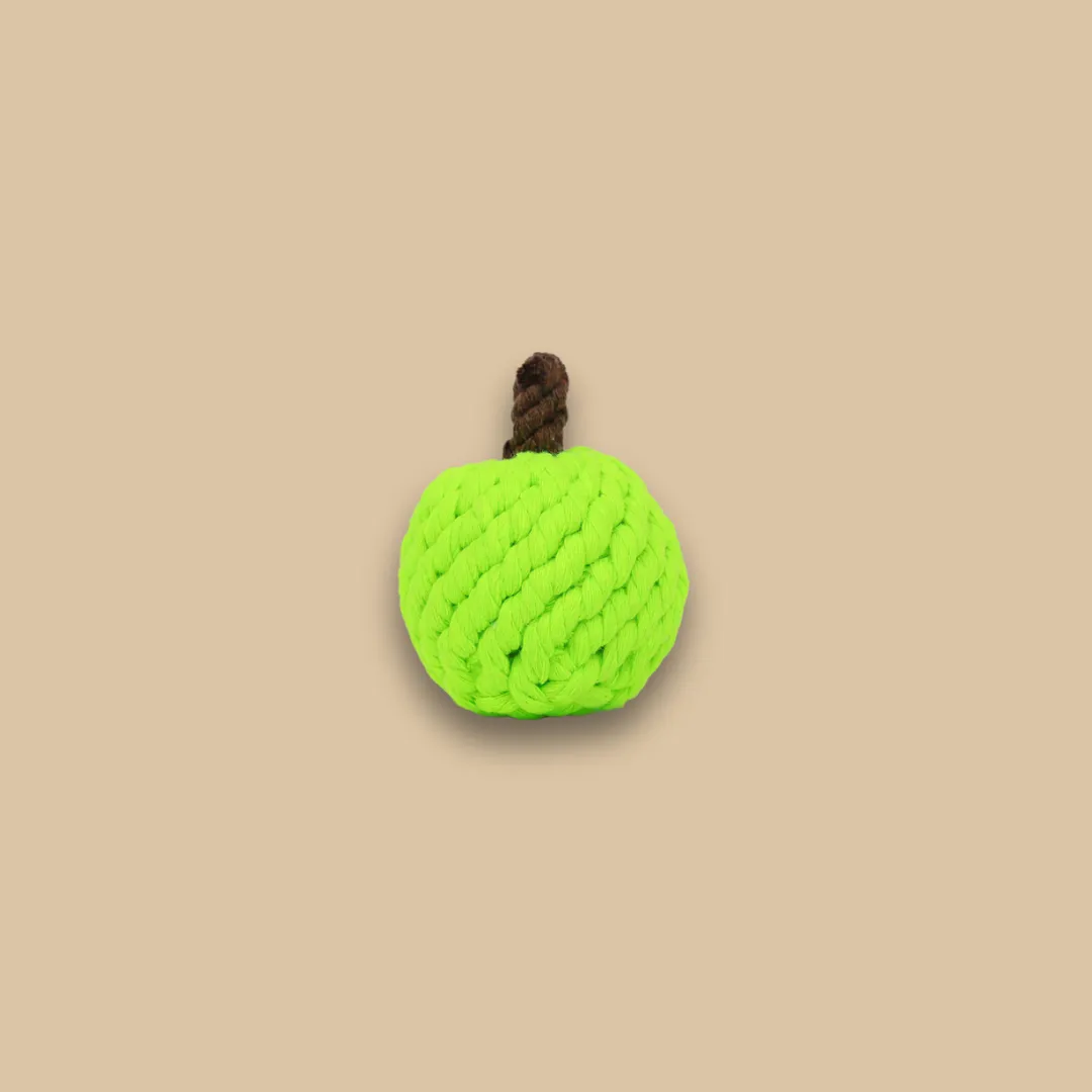 Handmade Green Apple Rope Toy