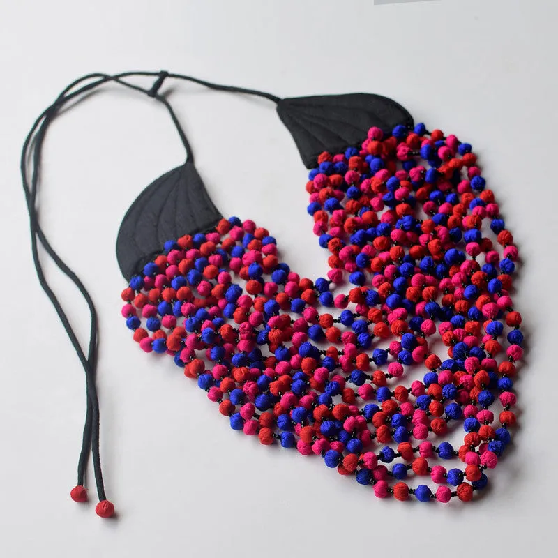 Handmade Ramya Neckpiece | Blue & Red