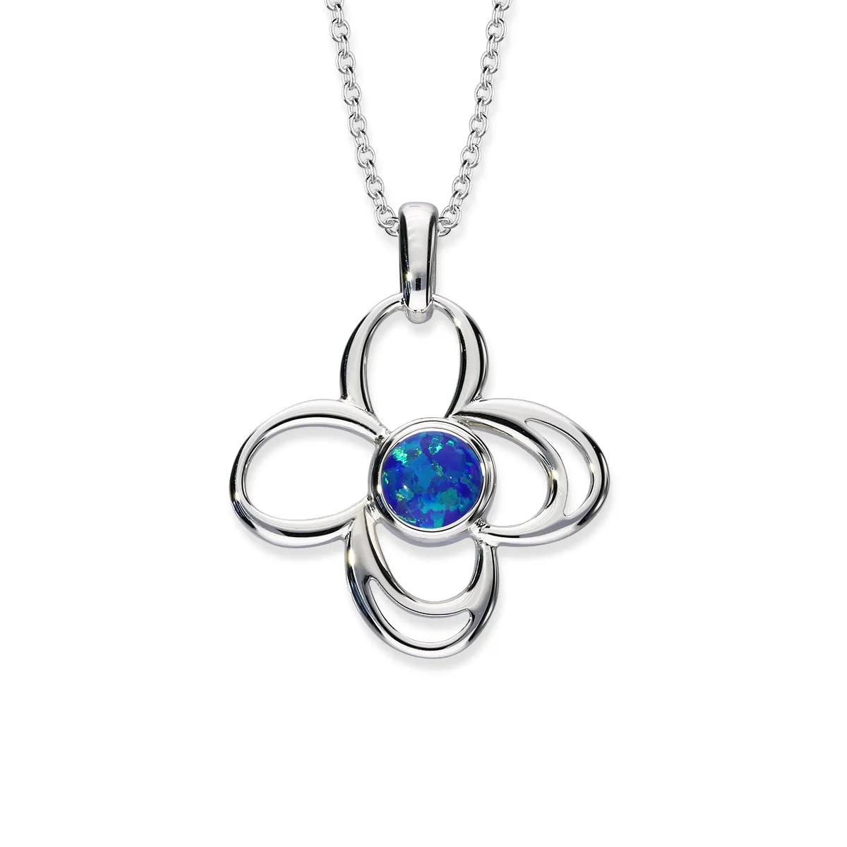 Harlequin Silver Pendant SP311 White Opal