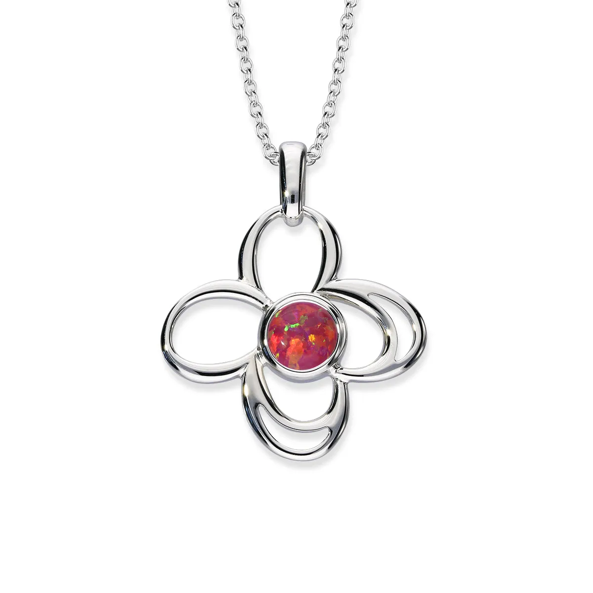 Harlequin Silver Pendant SP311 White Opal