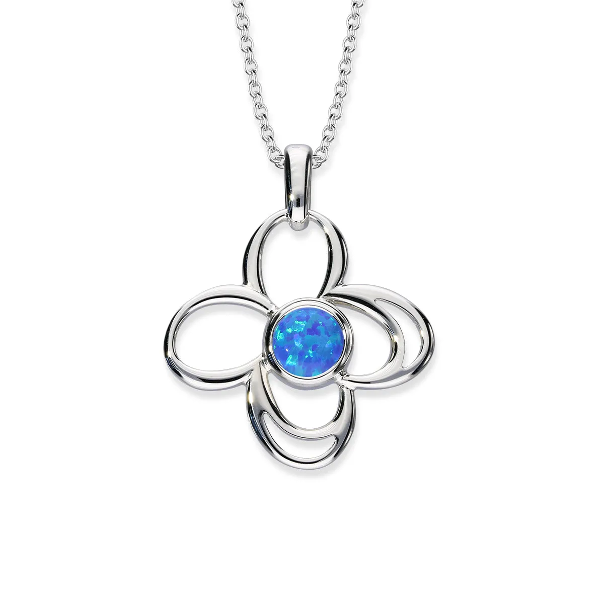 Harlequin Silver Pendant SP311 White Opal