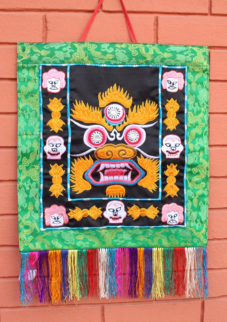 Heavy Embroidered Mahakala Wall Hanging Banner