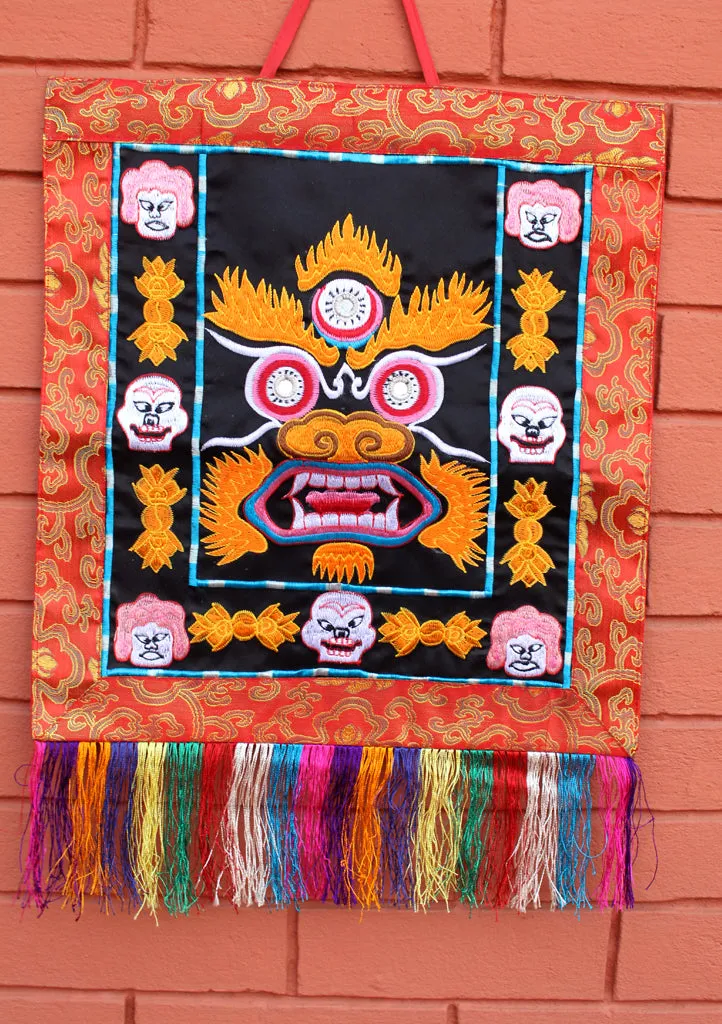 Heavy Embroidered Mahakala Wall Hanging Banner