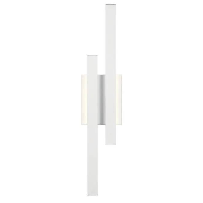 Idril 22 in. 2 Lights LED Wall Light White Finish