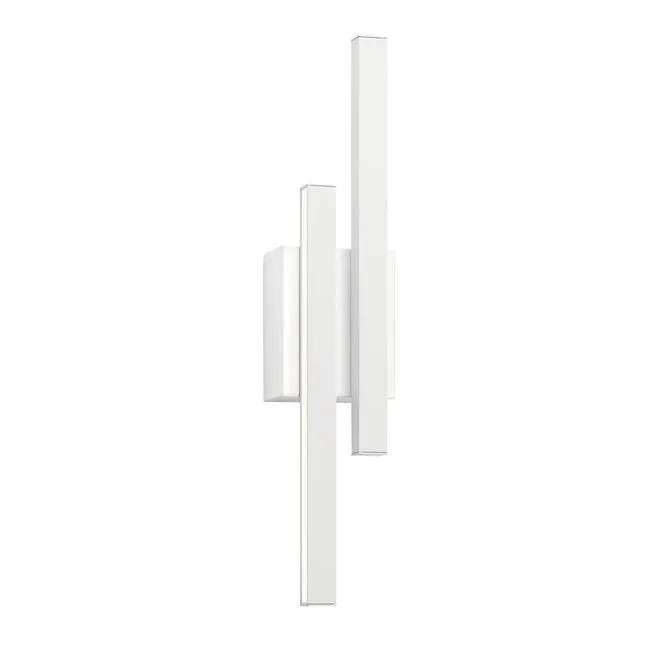 Idril 22 in. 2 Lights LED Wall Light White Finish