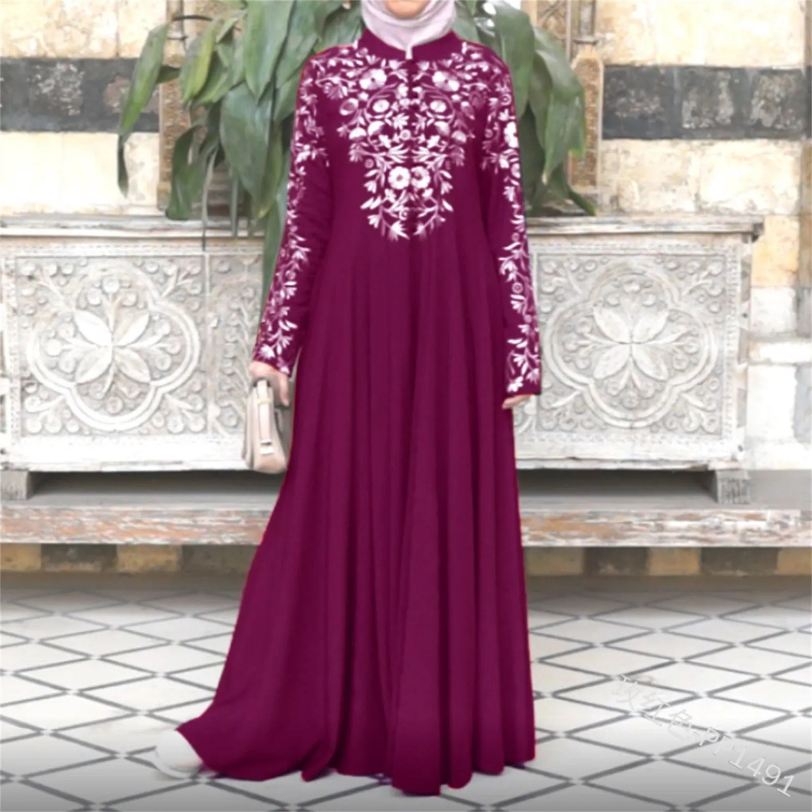 Jersey Abaya Dress Evening Abaya with Lace