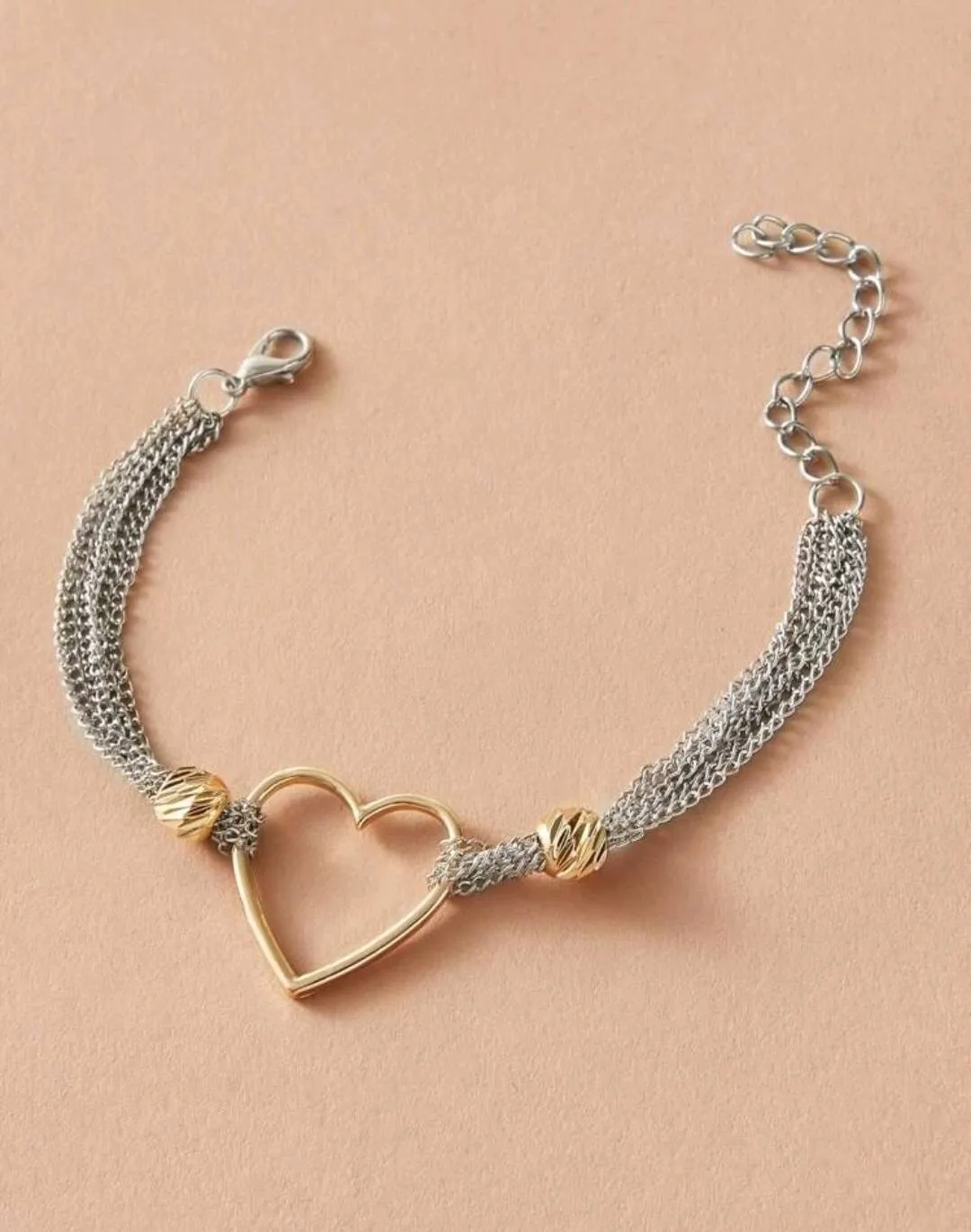 Jewellery - Bracelet - two tone delicate heart