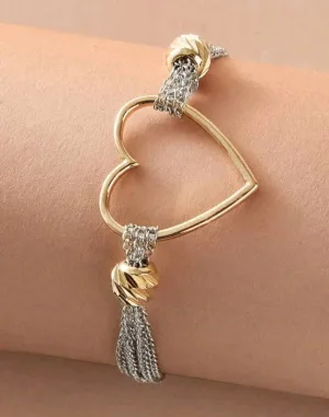 Jewellery - Bracelet - two tone delicate heart