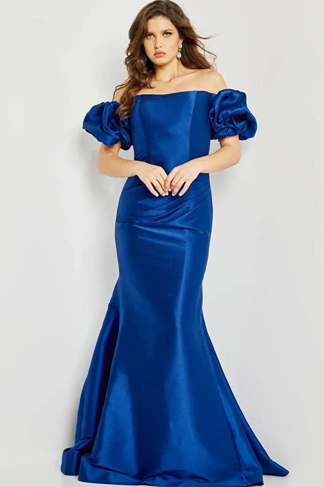 Jovani 08361 Off the Shoulder Ruched Mermaid Formal Gown - Special Occasion/Curves