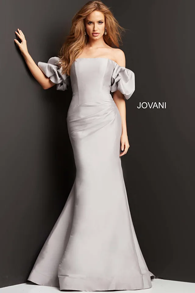 Jovani 08361 Off the Shoulder Ruched Mermaid Formal Gown - Special Occasion/Curves