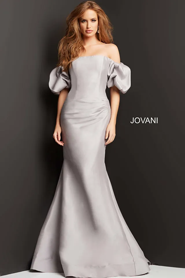 Jovani 08361 Off the Shoulder Ruched Mermaid Formal Gown - Special Occasion/Curves