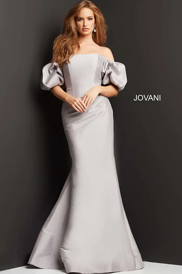 Jovani 08361 Off the Shoulder Ruched Mermaid Formal Gown - Special Occasion/Curves