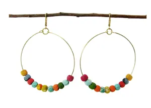 Kantha Fabric Hoop Earrings