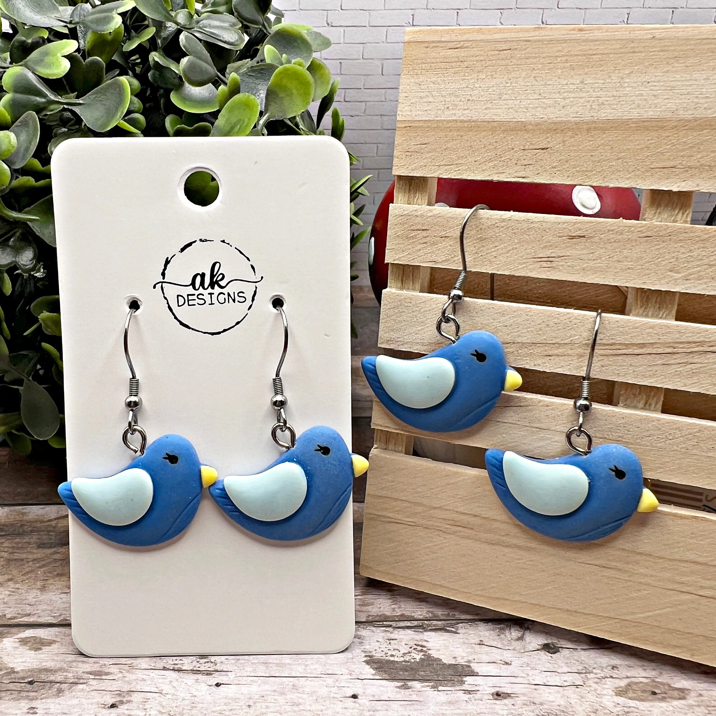 Kawaii Blue Bird  Earrings