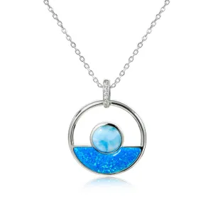 Larimar Horizon Pendant with Opal