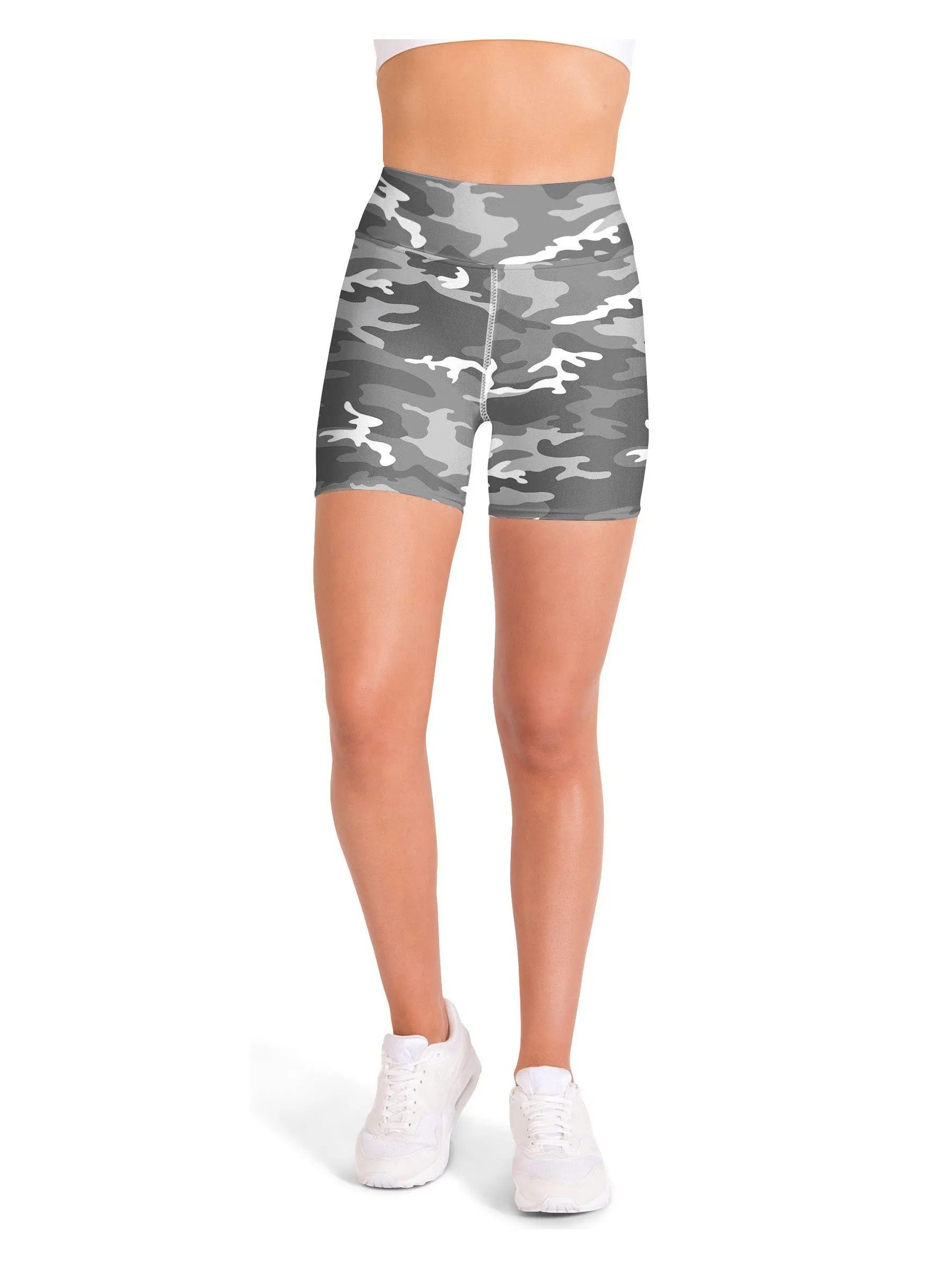 Light Grey Camo Yoga Shorts