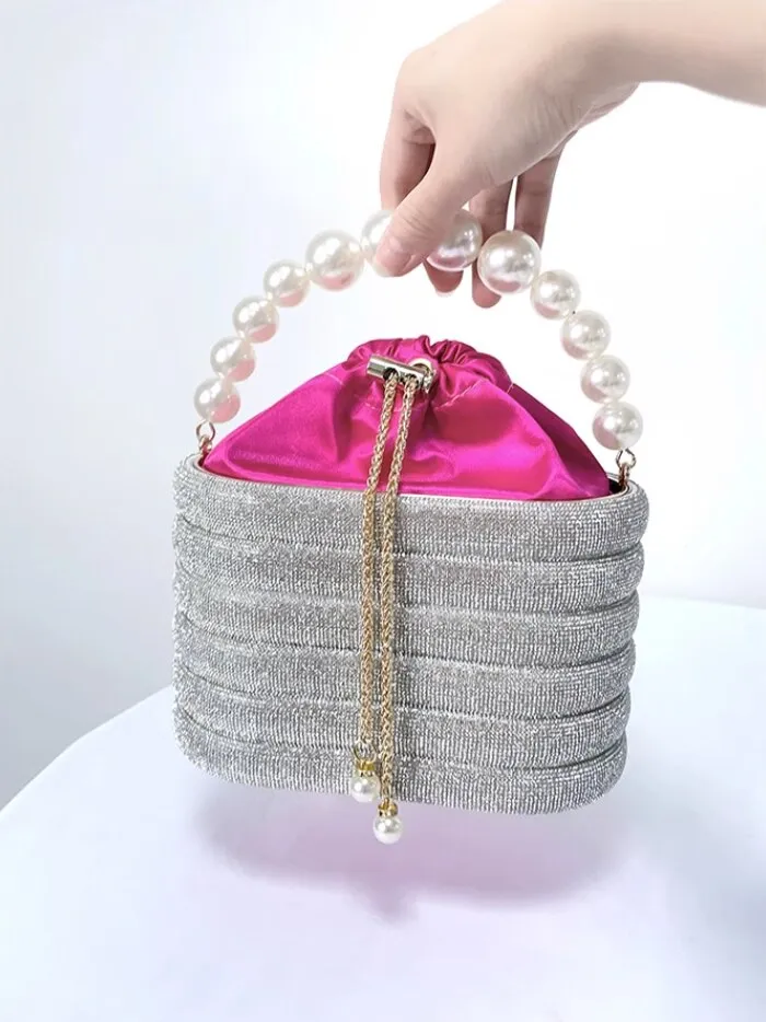 Luxury Designer Hollow Out Gold Metal Cage Crystal Shiny Rhinestone Diamond Evening Bag Wedding Party Clutch Purse Messenger Bag