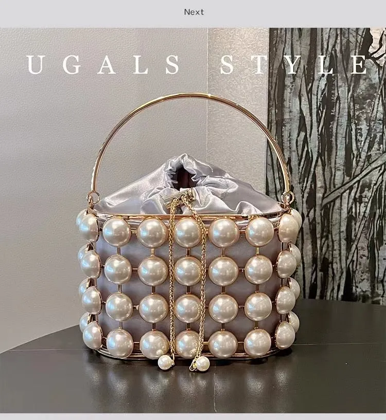 Luxury Designer Hollow Out Gold Metal Cage Crystal Shiny Rhinestone Diamond Evening Bag Wedding Party Clutch Purse Messenger Bag