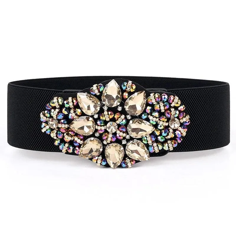 Luxury Diamond Wide Waist Belt - Stunning & Chic