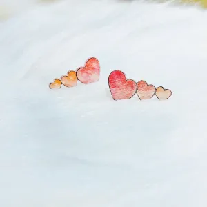 Magik Shrinky Dink "Triple Hearts" Stylish Ear Stud