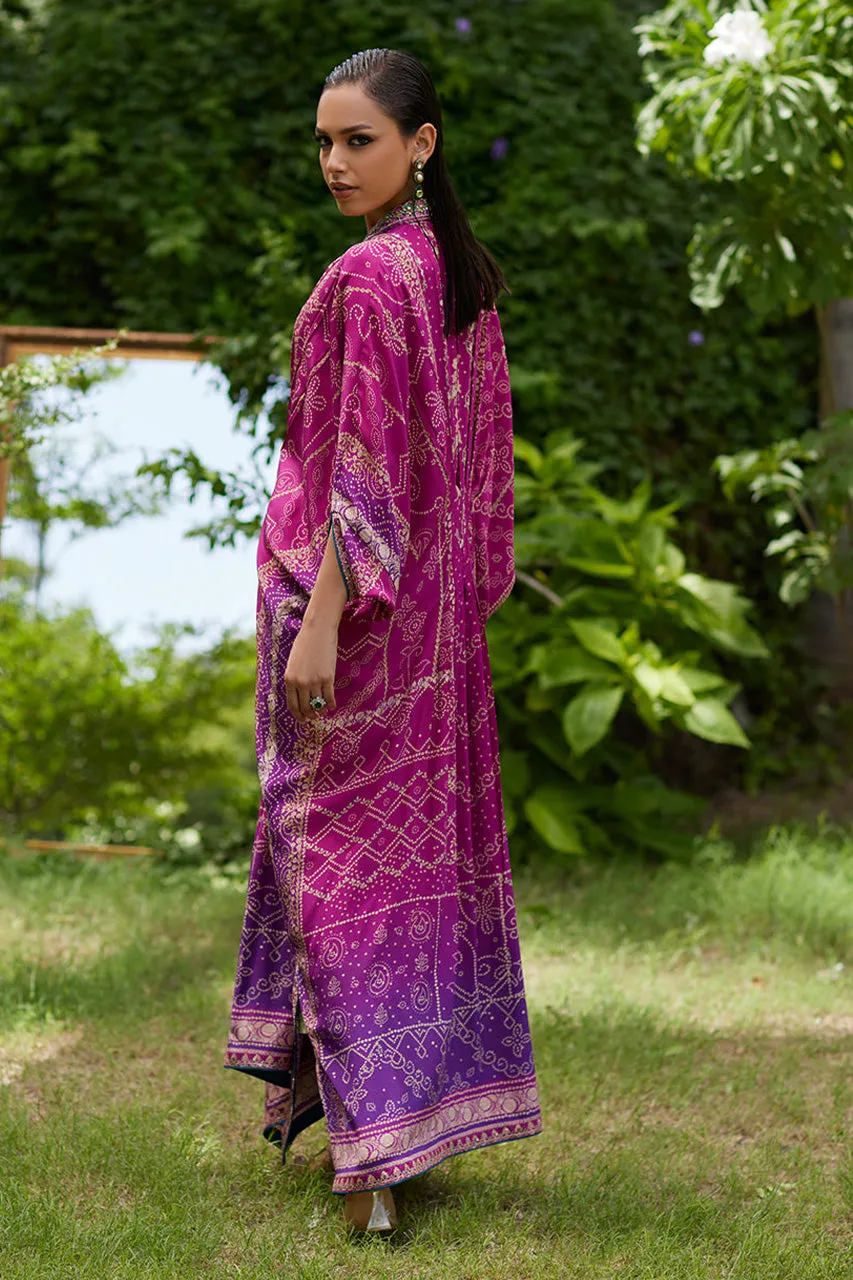 Mayna festive'24 - Zahli Magenta Ombre Kaftan