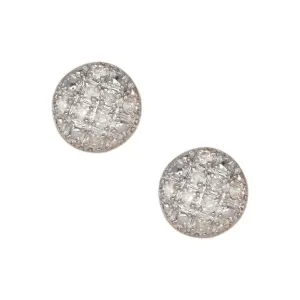 Men's Micro-Pavé Round Diamond Stud Earrings 0.09ct 10K Yellow Gold