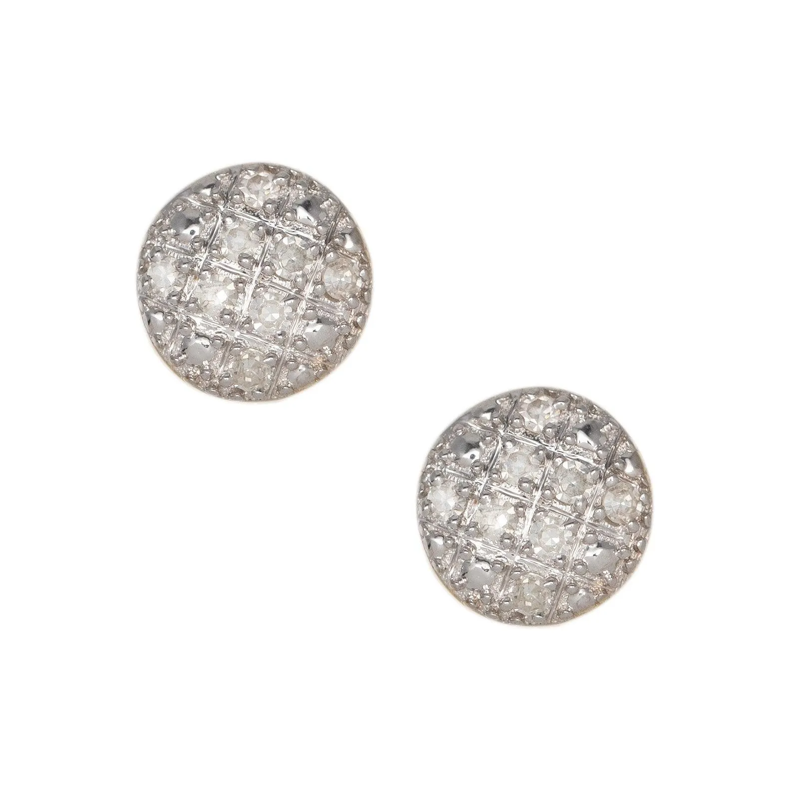 Men's Micro-Pavé Round Diamond Stud Earrings 0.09ct 10K Yellow Gold