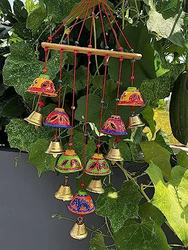 M.K. Handicraft Store Handcrafted Rajasthani Wind Chime Door/Wall Hanging Decorative Showpiece/Wall Hanging/Home Decor/Home Furnishing/Diwali Gift.