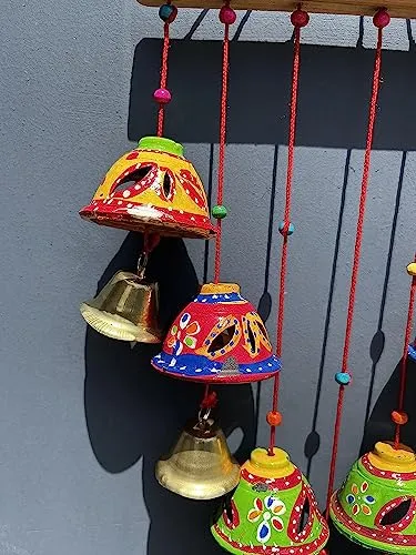 M.K. Handicraft Store Handcrafted Rajasthani Wind Chime Door/Wall Hanging Decorative Showpiece/Wall Hanging/Home Decor/Home Furnishing/Diwali Gift.