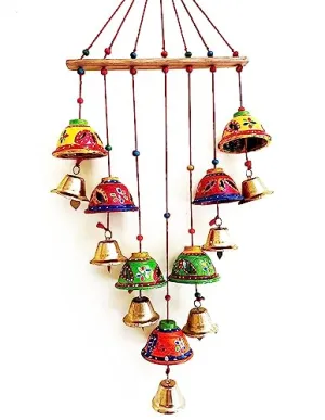 M.K. Handicraft Store Handcrafted Rajasthani Wind Chime Door/Wall Hanging Decorative Showpiece/Wall Hanging/Home Decor/Home Furnishing/Diwali Gift.