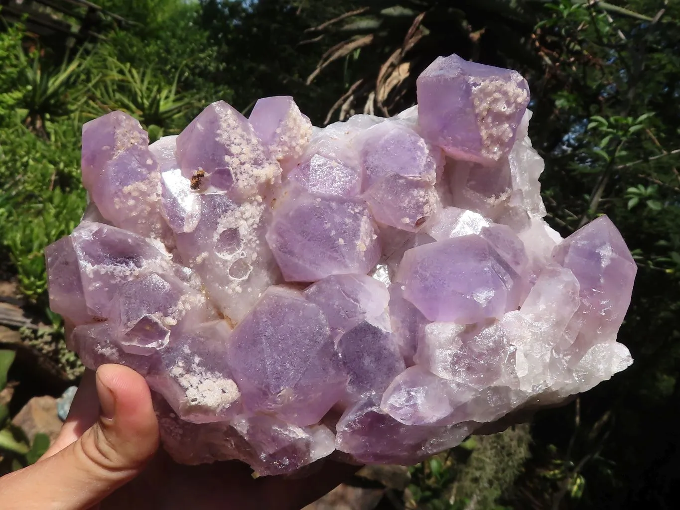 Natural Jacaranda Amethyst Cluster With Calcite Crystals x 1 From Mumbwa, Zambia