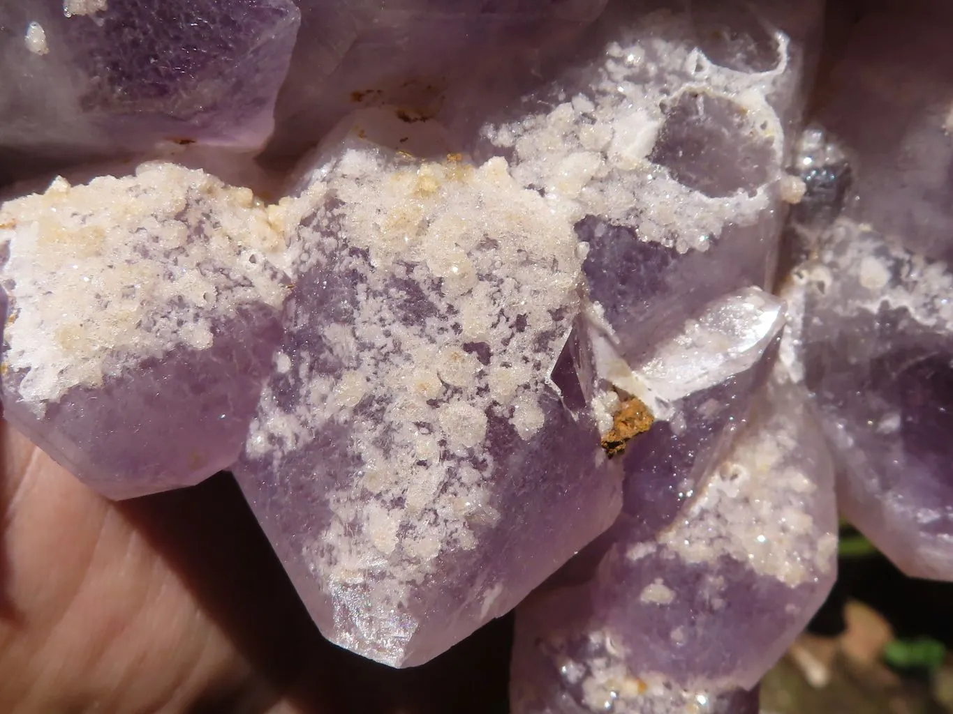 Natural Jacaranda Amethyst Cluster With Calcite Crystals x 1 From Mumbwa, Zambia