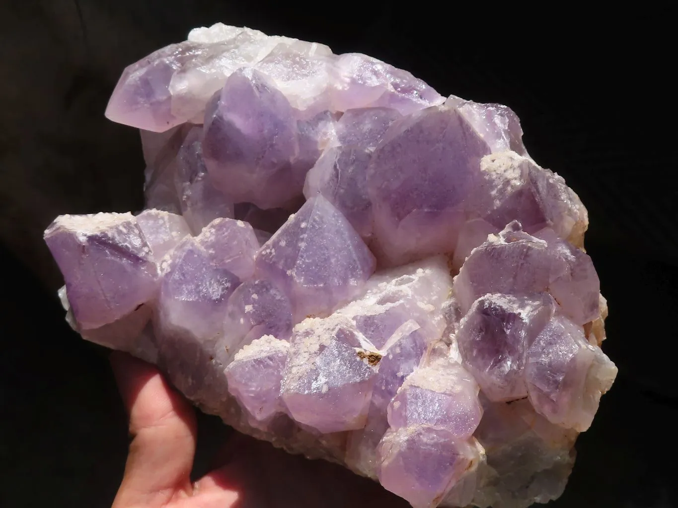 Natural Jacaranda Amethyst Cluster With Calcite Crystals x 1 From Mumbwa, Zambia