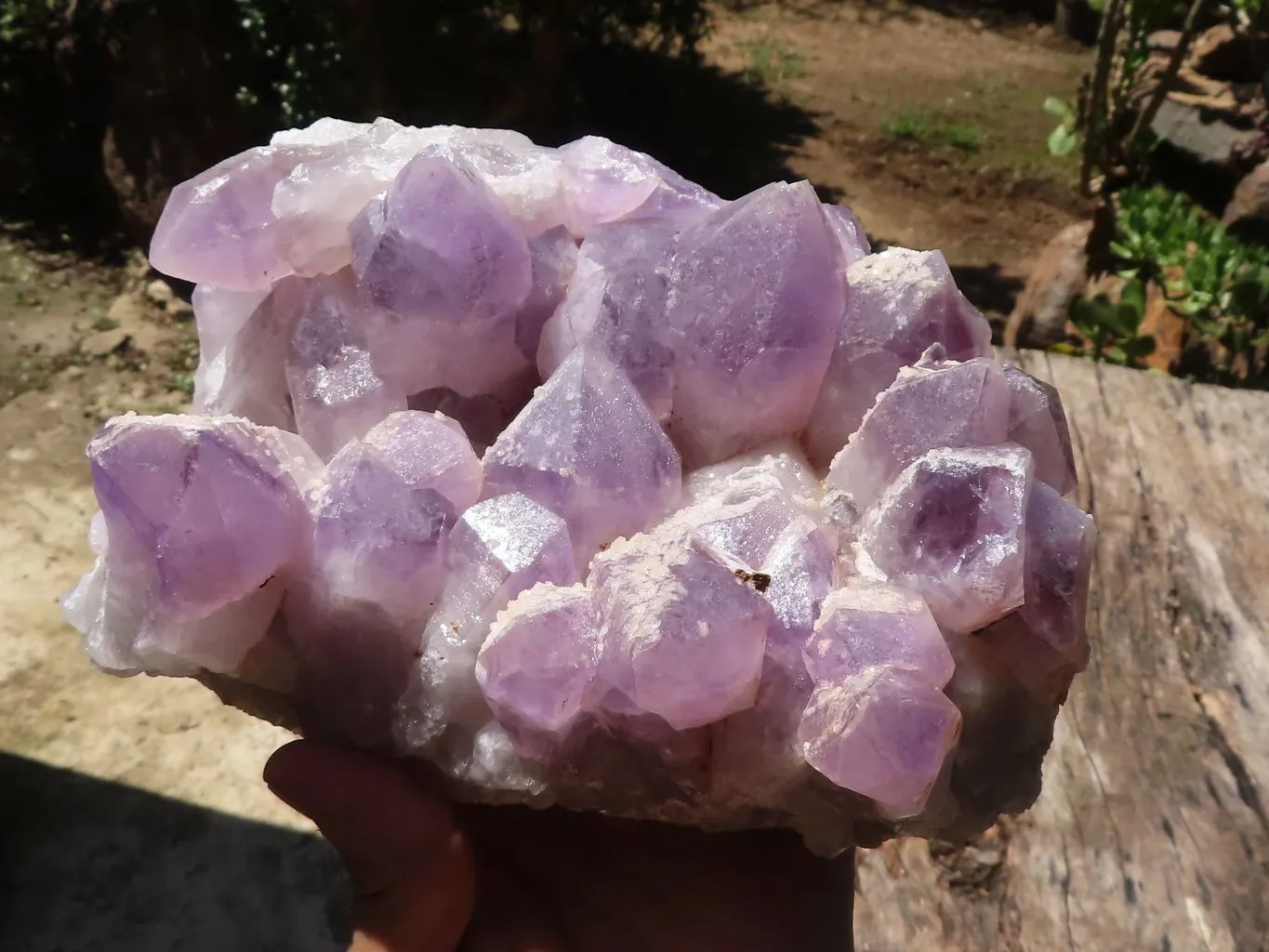 Natural Jacaranda Amethyst Cluster With Calcite Crystals x 1 From Mumbwa, Zambia