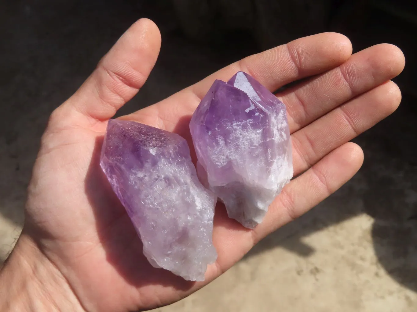 Natural Jacaranda Amethyst Points x 12 From Zambia