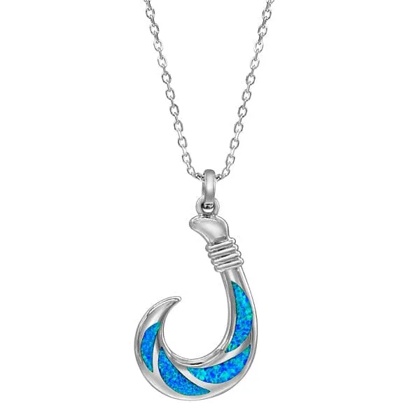 Opal Atlantis Fishhook Pendant