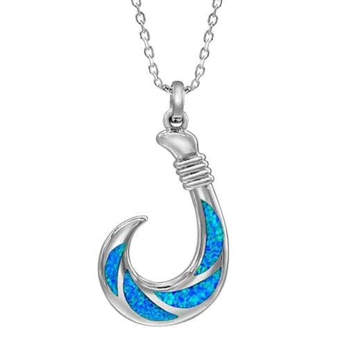 Opal Atlantis Fishhook Pendant