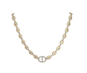 OVAL LINK SHINY GOLD NECKLACE