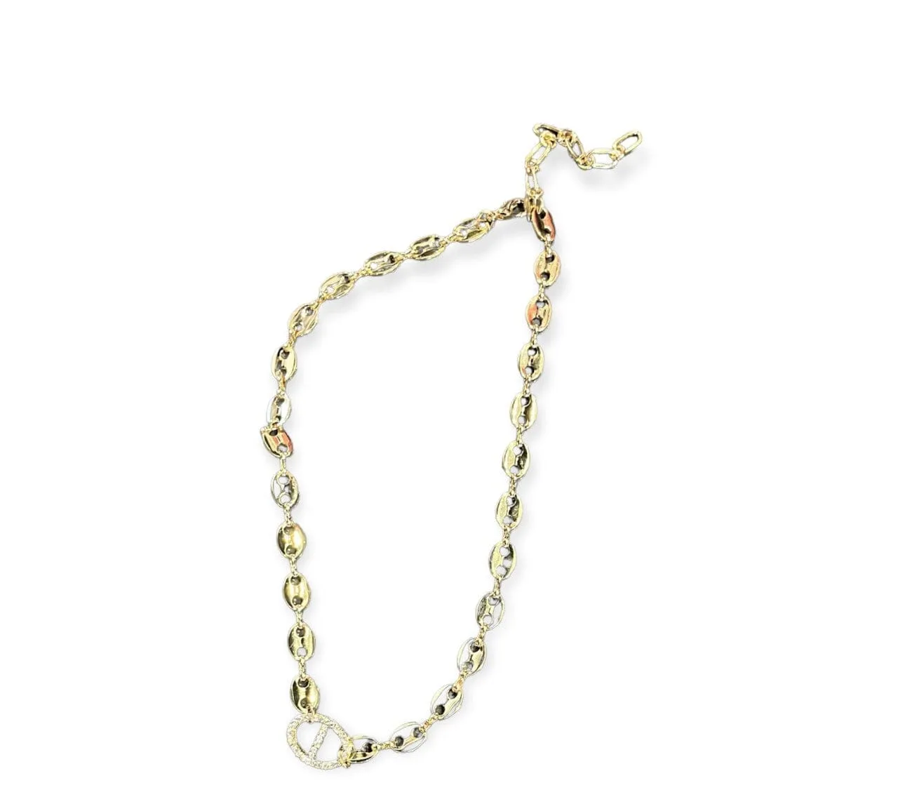 OVAL LINK SHINY GOLD NECKLACE