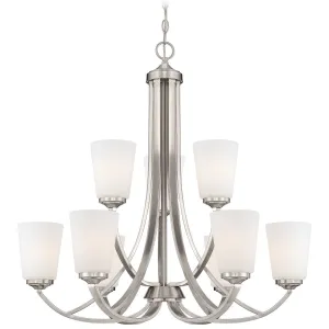 Overland Park 30 in. 9 Lights Chandelier Brushed Nickel finish